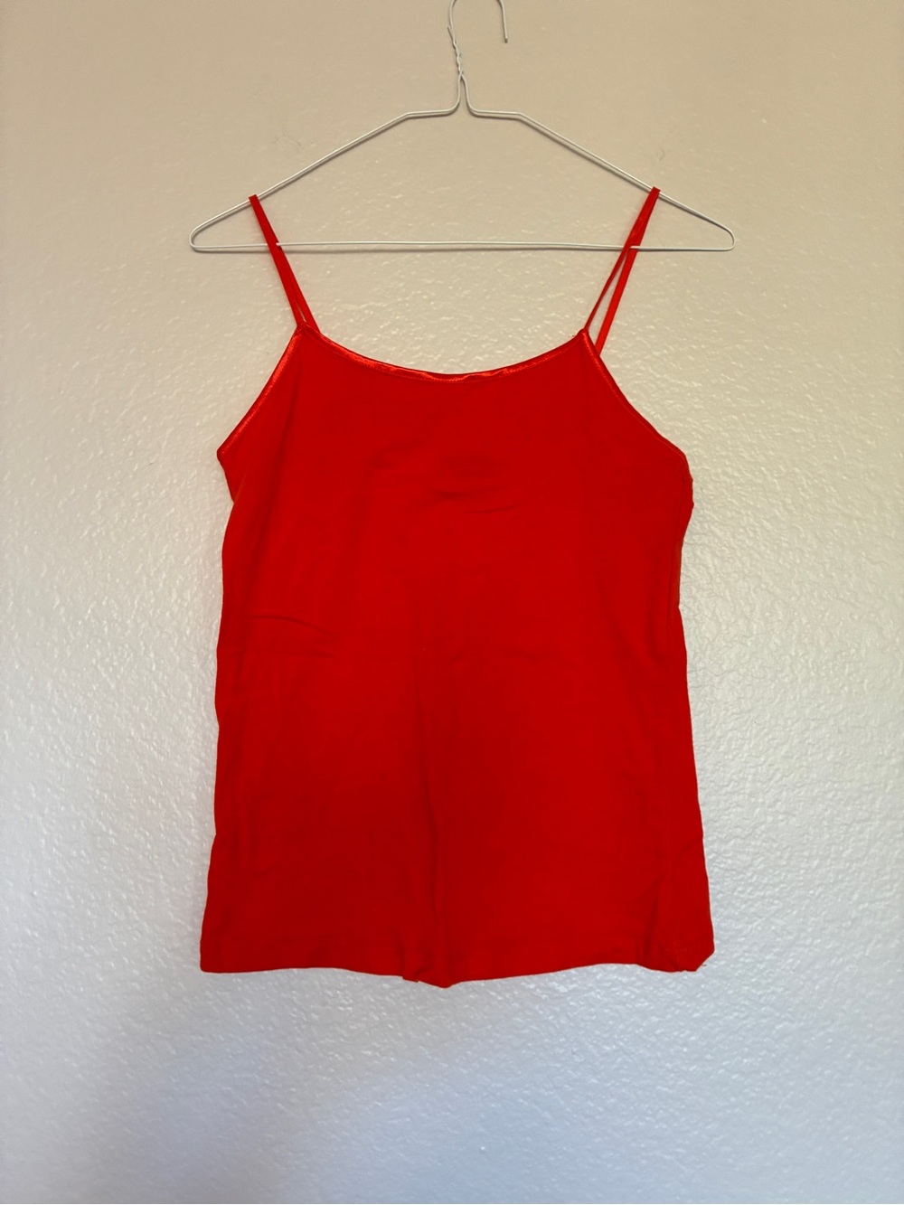 VTG Wet Seal Orange-Red Women's Cami Tank Top Cotton Strap Shimmer Y2K 2000s